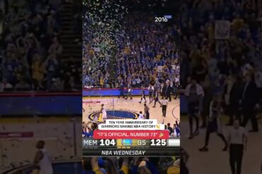 10 years ago today, the Warriors won their NBA-record 73rd game 🚨 👏
