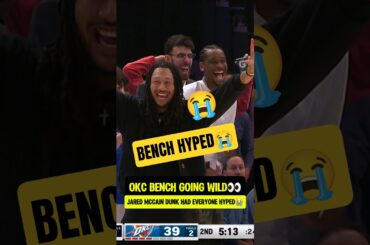 SGA & OKC bench losing it for McCain😭