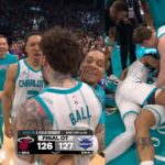 INSANE ENDING LaMelo Ball GAME WINNER vs Heat in OT to eliminate them 😱