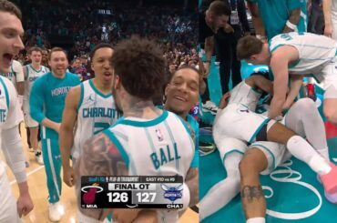 INSANE ENDING LaMelo Ball GAME WINNER vs Heat in OT to eliminate them 😱