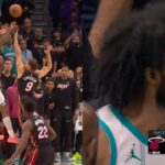 Coby White hits INSANE 3 to FORCE OT Hornets vs Heat Play-In Game