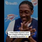 Jalen Williams before answering questions 😂 (via okcthunder/TT)