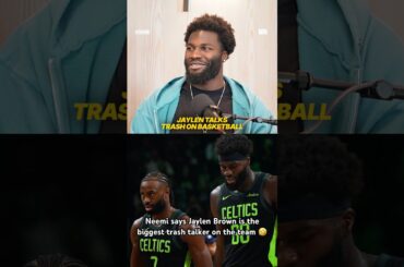 Neemi says JB talks a lot of trash 😂 #jaylenbrown #trashtalk #bostonceltics