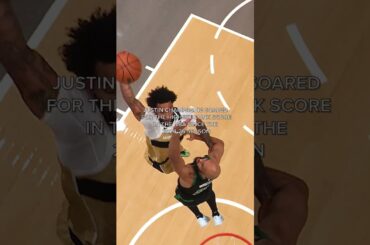 Justin Champagnie now holds the highest dunk score in the NBA 😤 #dunk #highlight #poster #shorts