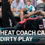 Dirty play? Spoelstra not happy with Lamelo Ball's trip that injured Bam Adebayo | NBA highlights