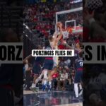 Porzingis flies in for the putback!