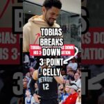 Tobias breaks down his 3️⃣-point celebration #nba #detroitpistons