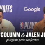 Hawks vs. Knicks Game 1 Postgame Press Conference: CJ McCollum & Jalen Johnson