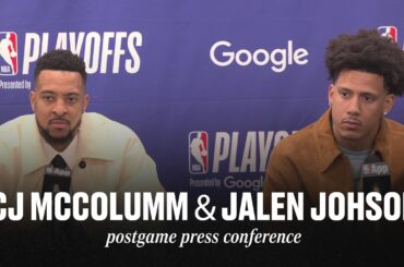Hawks vs. Knicks Game 1 Postgame Press Conference: CJ McCollum & Jalen Johnson
