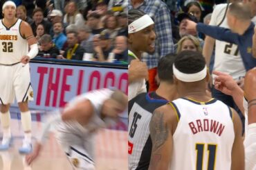 Jaden McDaniels shoves Nikola Jokic in the back after the bucket in Game 1 😳