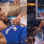 Desmond Bane and Miles Bridges tangled up & Paolo huge dunk as Magic eliminate Hornets