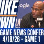Mike Brown reacts to the Knicks' Game 1 win over Atlanta