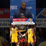 LeBron on sharing the floor with Bronny in a playoff game 🙌