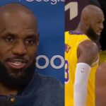 LeBron James talks playing with Bronny in playoffs and Game 1 win vs Rockets