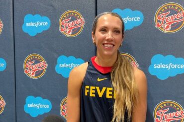 Lexie Hull, Kelsey Mitchell, Raven Johnson on Day 2 of Indiana Fever training camp
