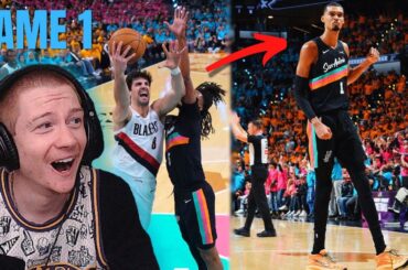 Wemby Playoff Debut! Reacting to Spurs vs Trail Blazers GAME 1!