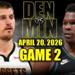 Denver Nuggets vs Minnesota Timberwolves Full Game 2 Highlights - April 20, 2026 | NBA Playoffs