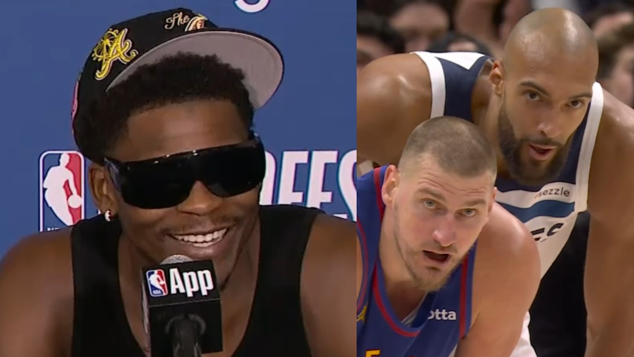 Anthony Edwards praises Gobert & talks blocking shots like D Wade after Game 2 😂