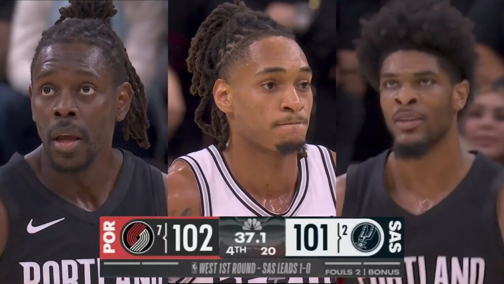 FINAL 40 SECONDS to San Antonio Spurs vs Portland Trail Blazers Game 2