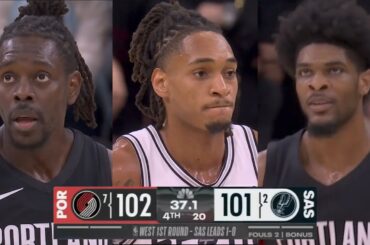 FINAL 40 SECONDS to San Antonio Spurs vs Portland Trail Blazers Game 2