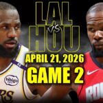 Los Angeles Lakers vs Houston Rockets Full Game 2 Highlights - April 21, 2026 | NBA Playoffs