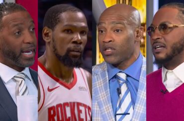 Carmelo, Vince & T-Mac sound off on KD getting shut down in Game 2 vs Lakers