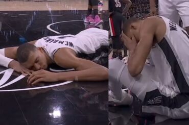 Wemby dazed after head slams into floor and goes to locker room vs Trail Blazers