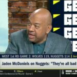 GET UP | "Rudy Gobert LOCKS UP Jokic" - Wilbon reacts to Timberwolves beat Nuggets to tie series