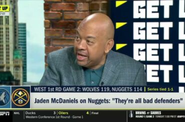 GET UP | "Rudy Gobert LOCKS UP Jokic" - Wilbon reacts to Timberwolves beat Nuggets to tie series