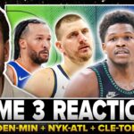 GAME 3 REACTIONS: Timberwolves, Gobert BODY Jokic & Nuggets + McCollum & Hawks beat Brunson & Knicks