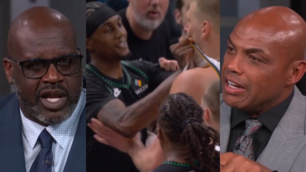 Shaq and Chuck react to Jokic getting heated at McDaniels for scoring at end of game
