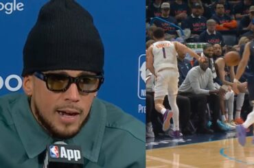 Devin Booker GOES OFF on ref after getting tech for saving the ball in Game 2 vs OKC