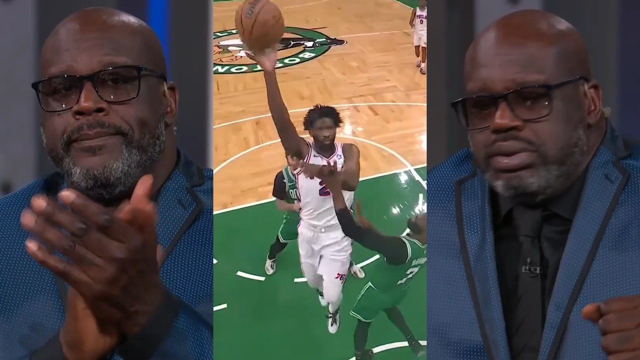 Shaq shows love to Joel Embiid after Game 7 vs Celtics & was loving his stats 😂