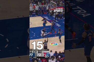 How many times did Joel Embiid fall to the floor in the Knicks series? 👀 #shorts