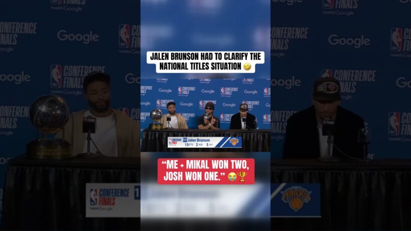 Jalen Brunson had to make sure the reporter got the score right 😂