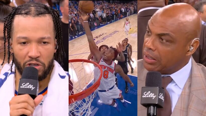 Jalen Brunson reacts to OG Anunoby game winner & insane comeback with Inside the NBA