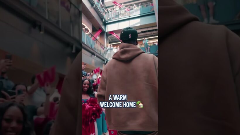 A warm welcome home for AJ 🏡 #nba #washingtonwizards #ajdybantsa #wholesome