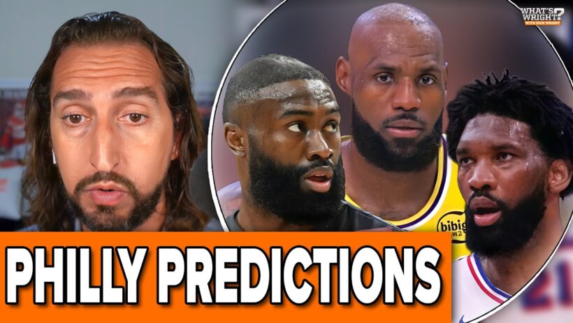 Nick Wright's PREDICTIONS for 76ers with LeBron James, Jaylen Brown, Joel Embiid | What's Wright