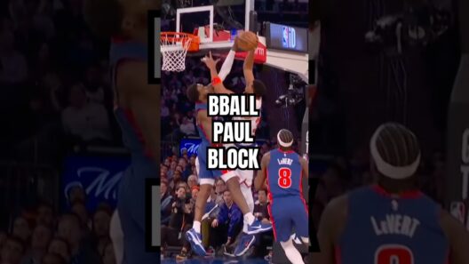 Bball Paul blocked him with the LEFT 🫣 #nba #detroitpistons #nbahighlights