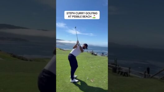 Steph stuck it on the green at the iconic 7th hole at Pebble Beach 🔥⛳️ (via: stephencurry30/ IG)