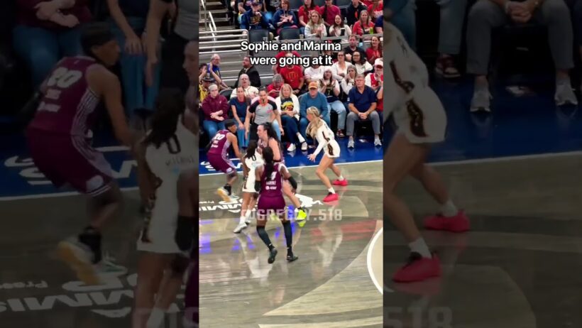 Sophie and Marina were going at it #caitlinclark #basketball #wnba