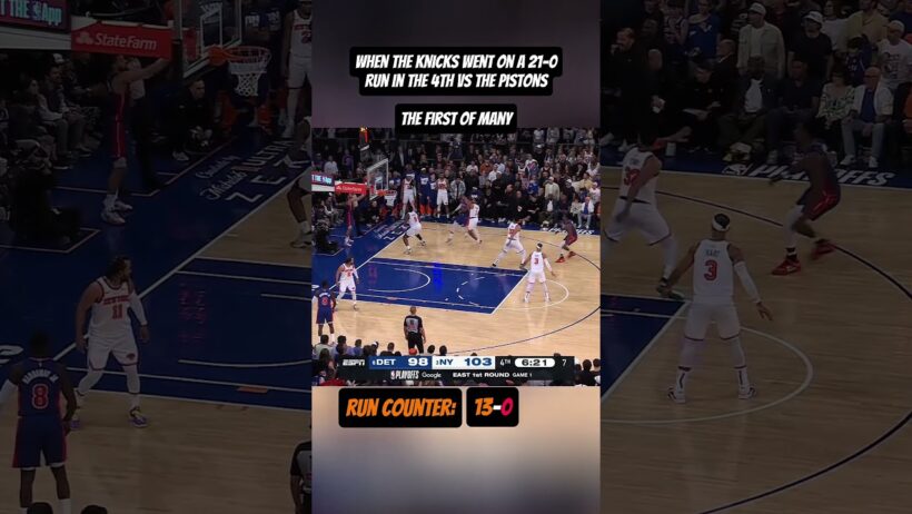 When the Knicks went on a 21-0 Run to Beat the Pistons! #knicks #cameronpayne #run #counter #nba