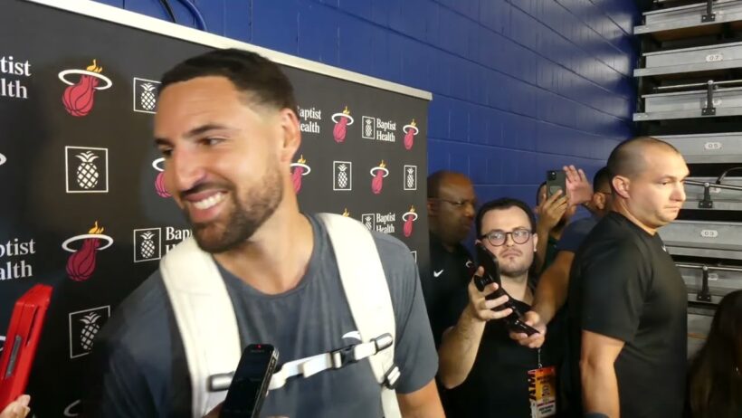 Klay Thompson Tired After Day 1 of Miami Heat Camp, Talks Giannis & Bam and Ryan Conwell Shooting